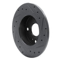R1 79-81 Toyota Celica Rear Left Drilled & Slotted Black Brake Rotor