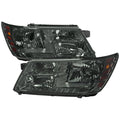HEADLIGHTS CHROME HOUSING SMOKED LENS - NO BULBS INCLUDED