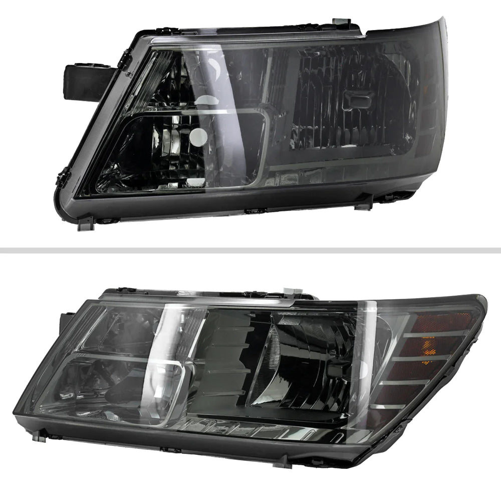 HEADLIGHTS CHROME HOUSING SMOKED LENS - NO BULBS INCLUDED