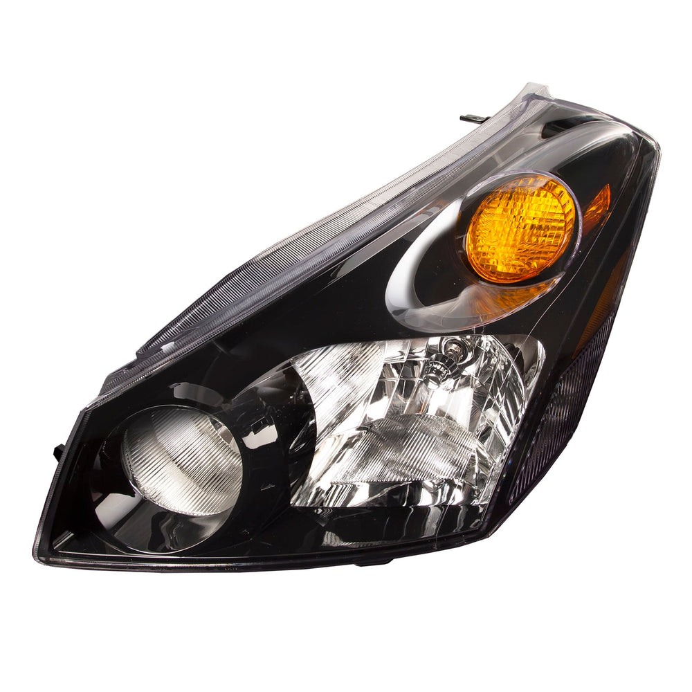 LH HEADLAMP ASSY COMPOSITE; BLACK BEZEL; QUEST 0409