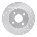 R1 18-22 Ford Ecosport Rear Right Drilled & Slotted Silver Brake Rotor