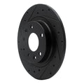 R1 16-18 Mazda CX-3 Rear Left Drilled & Slotted Black Brake Rotor