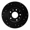 R1 16-18 Mazda CX-3 Rear Left Drilled & Slotted Black Brake Rotor