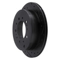 R1 07-22 Lexus LX570 Rear Right Drilled & Slotted Black Brake Rotor