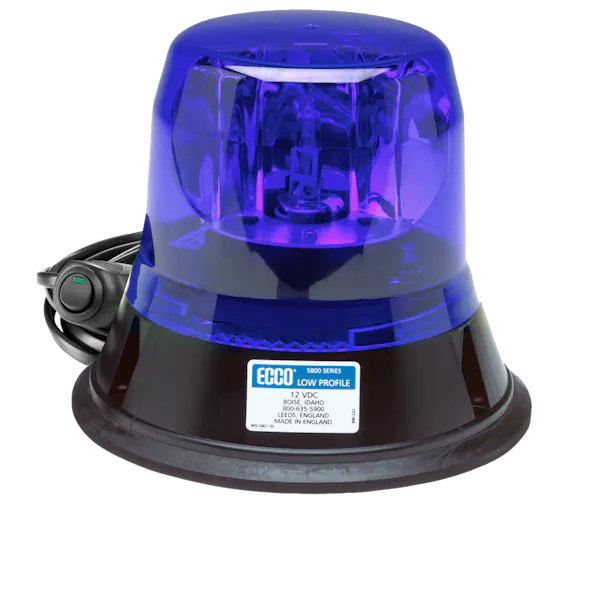 ROTATING BEACON: LOW PROFILE 12VDC 160 FPM MAGNET MOUNT BLUE