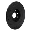 R1 01-05 Mazda Miata Rear Right Drilled & Slotted Black Brake Rotor