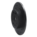 R1 98-03 Kia Sephia Rear Right Drilled & Slotted Black Brake Rotor
