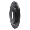 R1 88-94 Buick Regal Rear Right Drilled & Slotted Black Brake Rotor