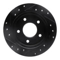 R1 88-94 Buick Regal Rear Right Drilled & Slotted Black Brake Rotor