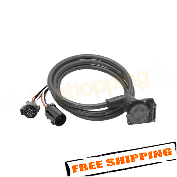 90 DEGREE 5TH WHEEL ADAPTER HARNESS 7WAY FLAT PIN CONNECTOR ASSEMBLY 9FT GM FORD DODGE TOYOTA