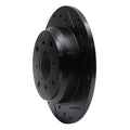 R1 87-90 Acura Legend Rear Right Drilled & Slotted Black Brake Rotor