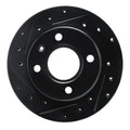 R1 96-15 Ford Fiesta (Mexico) Front Left Drilled & Slotted Black Brake Rotor