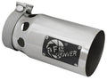 aFe Rebel XD Series Universal Exhaust Tip 4 IN Inlet x 5 IN Outlet x 10 IN L- Polished Tip