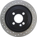 R1 09-14 Mini Cooper (Excl Clubman) Rear Right Drilled & Slotted Black Brake Rotor