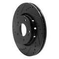 R1 09-15 Mitsubishi Lancer Front Left Drilled & Slotted Black Brake Rotor