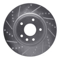 R1 12-25 Chrysler Grand Caravan Front Left Drilled & Slotted Silver Brake Rotor