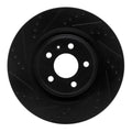 R1 2008-2025 Audi A6 Allroad Rear Left Drilled & Slotted Black Brake Rotor