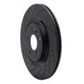 R1 2008-2025 Audi A6 Allroad Rear Left Drilled & Slotted Black Brake Rotor