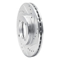R1 84-87 Toyota Cressida Front Right Drilled & Slotted Silver Brake Rotor