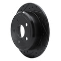R1 07-18 Jeep Wrangler Rear Left Drilled & Slotted Black Brake Rotor