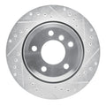 R1 06-10 BMW 535XI Rear Right Drilled & Slotted Silver Brake Rotor