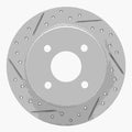 DFC 02-04 Ford Focus Rear Left Drilled & Slotted Geoperformance Rotor