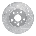R1 86-89 Toyota Celica Front Right Drilled & Slotted Silver Brake Rotor