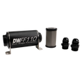 DeatschWerks Stainless Steel 10AN 5 Micron Universal Inline Fuel Filter Housing Kit (110mm)