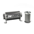 DeatschWerks Stainless Steel 10AN 5 Micron Universal Inline Fuel Filter Housing Kit (110mm)