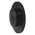 R1 88-92 Geo Prizm Front Right Drilled & Slotted Black Brake Rotor