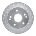 R1 96-98 Acura TL Rear Right Drilled & Slotted Silver Brake Rotor