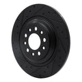 R1 14-23 Jeep Cherokee Rear Left Drilled & Slotted Black Brake Rotor
