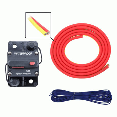 8 AWG MARINE AMP KIT - 10FT. W/ CIR