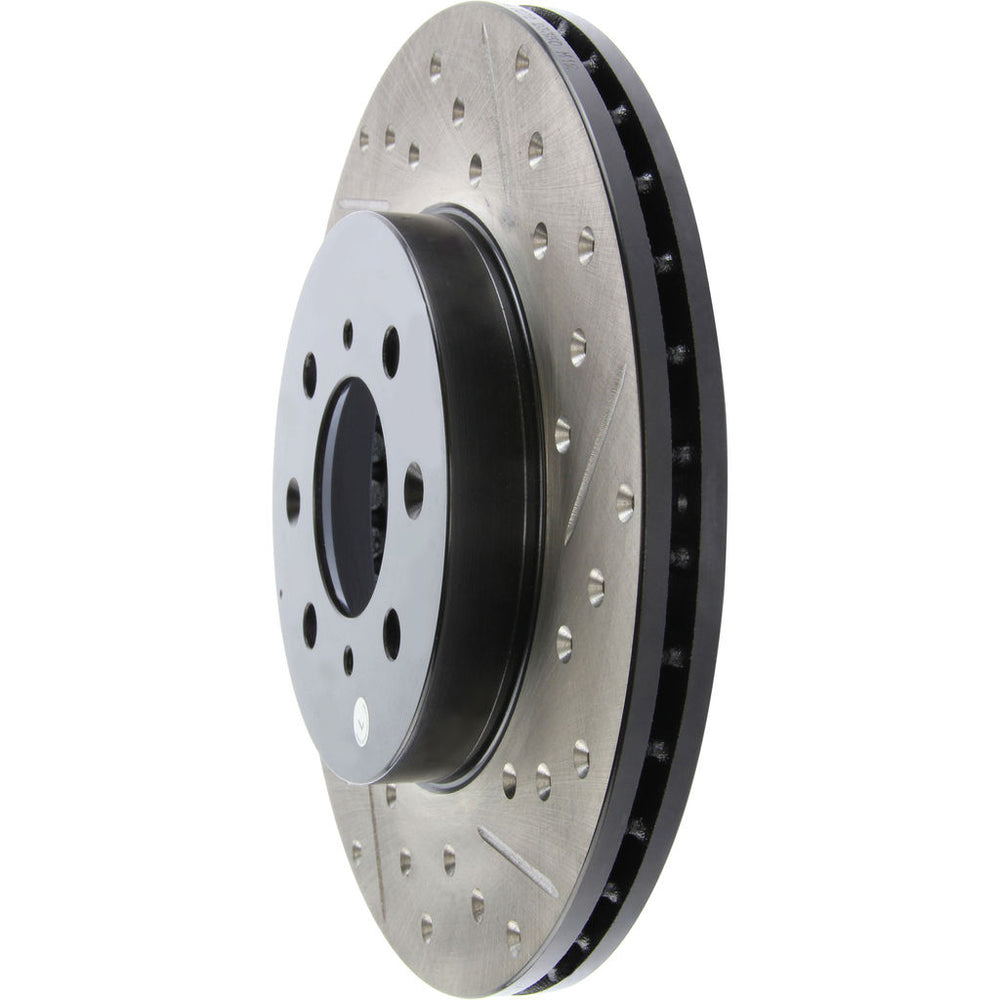 R1 78-90 Dodge Omni Front Left Drilled & Slotted Black Brake Rotor