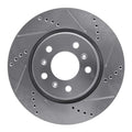 R1 04-09 Buick Terraza Front Right Drilled & Slotted Silver Brake Rotor