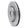 R1 04-09 Buick Terraza Front Right Drilled & Slotted Silver Brake Rotor