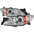 PROJECTOR HEADLIGHTS CHROME HOUSING CLEAR LENS - NO BULBS INCLUDED