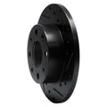 R1 79-83 Honda Civic Front Right Drilled & Slotted Black Brake Rotor