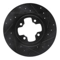 R1 81-88 Nissan Maxima Front Right Drilled & Slotted Black Brake Rotor