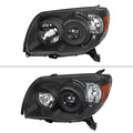 HEADLIGHTS BLACK HOUSING CLEAR LENS WITH AMBER REFLECTOR - NO BULBS INCLUDED