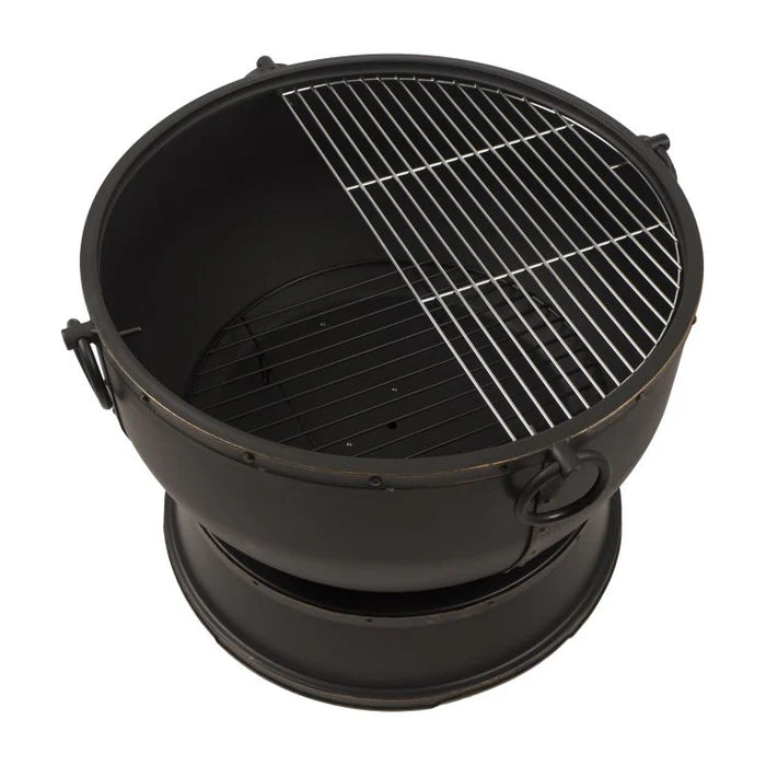 ATHENA 14IN DEEP BOWL FIRE PIT WITH COOKING GRID