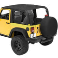 ~(6 lbs. 12X11X4)~ Header Bikini Top; Safari-style Black Diamond Jeep 07-09 Wrangler 2-Door; Safari (extended length); requires 51243-01 channel