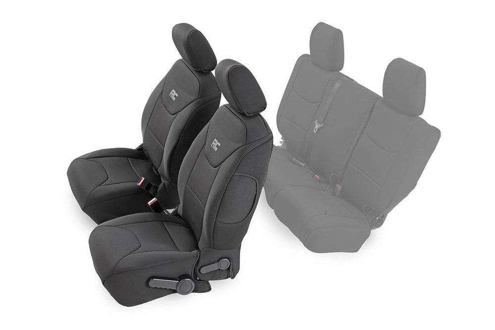 ~(8 lbs. 27X20X5)~ Jeep Neoprene Front Seat Cover Black [13-18 Wrangler JK Unlimited]