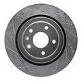 DFC 14-19 Chevrolet Corvette Rear Left Drilled & Slotted Silver Brake Rotor
