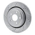 DFC 14-19 Chevrolet Corvette Rear Left Drilled & Slotted Silver Brake Rotor