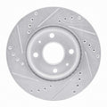 DFC 72-82 Toyota Mark II Front Right Drilled & Slotted Silver Brake Rotor