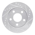 R1 00-02 Audi S4 Rear Right Drilled & Slotted Silver Brake Rotor
