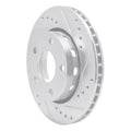 R1 00-02 Audi S4 Rear Right Drilled & Slotted Silver Brake Rotor