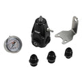 DeatschWerks Compact Carburetor Adjustable Fuel Regulator 6AN x4 Inlets - 6AN Return - Black