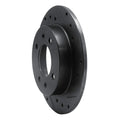 R1 97-06 Hyundai Tiburon Rear Right Drilled & Slotted Black Brake Rotor